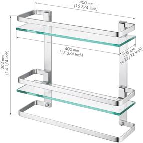 img 3 attached to 🛁 KES 2-Tier Tempered Glass Bathroom Shelf with Towel Bar - Wall Mounted Storage Solution with Anodized Aluminum Finish, A4127B