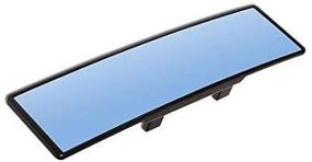 img 2 attached to 🔵 PME 11.8" Wide Blue Tinted Anti-Glare Curved Wide-Angle Panoramic Clip-on Rear View Mirror: Enhanced Visibility with Blue Convex Mirror