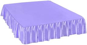 img 4 attached to 🛏️ Легкое фиолетовое атласно-шелковое крыло для кровати с плотностью 300 нитей и высотой 18 дюймов - Легко одевается, без морщин, пыльевой подгиб для полных кроватей.