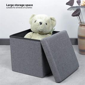 img 3 attached to FSOBEIIALEO Storage Ottoman Folding Collapsible Furniture and Accent Furniture