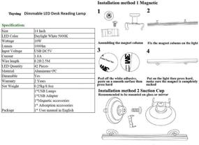 img 1 attached to 💡 10W Dimmable LED Under Cabinet Lighting Bar - USB Powered Counter Lighting for Office Desk, Computer, Bookshelf, Showcase, Bunk Bed - Closet Light, LED Under Counter Lighting