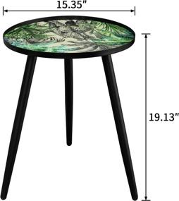 img 3 attached to 🌿 HollyHOME Modern Patio Side Table - Stylish Waterproof Accent End Table for Living Room - Round Metal Anti-Rust Outdoor & Indoor Tray Table for Small Spaces - Black (H) 19.29" x (D) 15.35