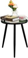 🌿 hollyhome modern patio side table - stylish waterproof accent end table for living room - round metal anti-rust outdoor & indoor tray table for small spaces - black (h) 19.29" x (d) 15.35 logo