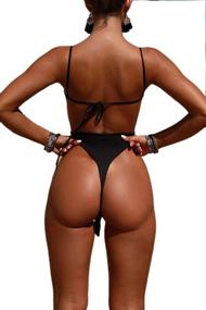 img 2 attached to 👙 ALBIZIA High Cut High Waisted One Piece Swimsuit for Women | Adjustable Spaghetti Strap Bathing Suit