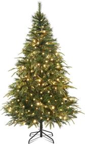 img 4 attached to 🎄 WBHome 6FT Pre-lit Premium Spruce Artificial Christmas Tree | 300 LED Lights & 800 Prelit Sprout Branch Tips