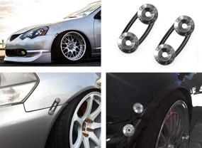 img 1 attached to 🚗 JDM Quick Release Fastener Kit in Gun Metal Grey - Universal Fit for Car Bumper Trunk Fender Hatch Lid