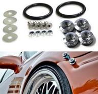 🚗 jdm quick release fastener kit in gun metal grey - universal fit for car bumper trunk fender hatch lid logo