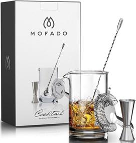 img 2 attached to MOFADO Crystal Cocktail Mixing Glass Set - Premium 4 Piece Set for Perfect Cocktails - Ideal for Amateurs & Pros - Great Gift Idea