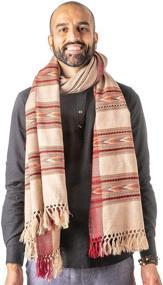 img 1 attached to 🧣 Om Shanti Crafts: Oversized Men's Accessories - Perfect for Scarves