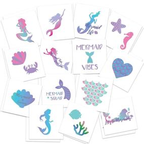 img 3 attached to Mermaid Temporary Tattoos Metallic Ombre