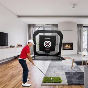 img 3 attached to 🏌️ Golf Practice Nets: Ultimate Home Range Training Aids for Indoor and Outdoor Swing Accuracy with Automatic Ball Return System, Chipping Target Pocket, and Carry Bag