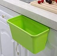 🗑️ skemix pack of 2 over the cabinet basket wastebaskets: convenient hanging trash can waste bins for efficient garbage disposal (green, blue)" logo