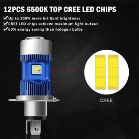 img 1 attached to DZG H4 Motorcycle LED Headlight Bulb 9003 HB2 HS1 P43t 6500K CREE Chips High Low Beam Light Conversion Kit with 2-Year Warranty, 1 Pack - Improved SEO