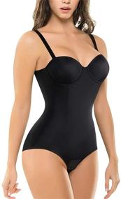 img 4 attached to 👗 BRABIC Bodysuit Shapewear: Backless Tummy Control Dress with Built-in Bra for Women
