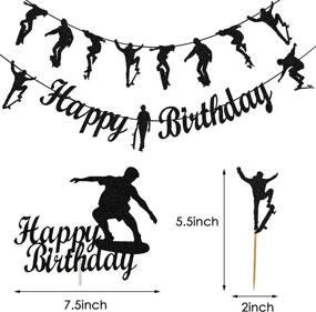 img 3 attached to Skateboard Birthday Decorations Silhouette Supplies