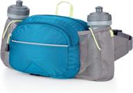 high sierra hydrahike waist pack: lightweight running gear for men, women, and kids – lagoon/slate/zest, 3l with bottles logo