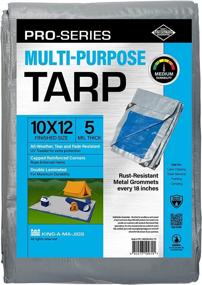 img 4 attached to 🏕️ 10x12 Ft Tarp: Waterproof, 5.5 Mil Thick Tarpaulin with Metal Grommets - Ideal for Emergency Rain Shelter, Outdoor Cover, Camping use - Reversible Blue/Silver