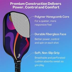 img 1 attached to 🥒 SWIVV Premium Pickleball Set: 4 Fiberglass Paddles, 8 Balls, & Large Bag - Superior Construction, Lightweight, Soft Grip - Ideal for Indoor & Outdoor Play