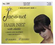 💇 jac-o-net tiny mesh hair net - bouffant/large size, black - 12 pack for long-lasting hair protection logo