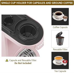 img 2 attached to CHULUX Single Serve Coffee Maker - One Button Operation & Auto Shut-Off 🎀 - Brews Coffee & Tea - 5 to 12 Ounce Capacity - Stylish Pink Design