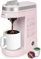 chulux single serve coffee maker - one button operation & auto shut-off 🎀 - brews coffee & tea - 5 to 12 ounce capacity - stylish pink design logo