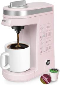 img 4 attached to CHULUX Single Serve Coffee Maker - One Button Operation & Auto Shut-Off 🎀 - Brews Coffee & Tea - 5 to 12 Ounce Capacity - Stylish Pink Design