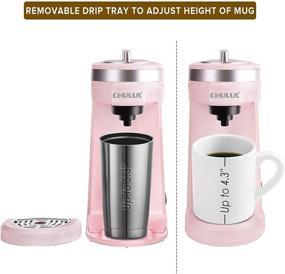 img 1 attached to CHULUX Single Serve Coffee Maker - One Button Operation & Auto Shut-Off 🎀 - Brews Coffee & Tea - 5 to 12 Ounce Capacity - Stylish Pink Design