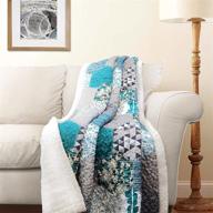 🔷 lush decor turquoise briley reversible throw - colorful hexagon patchwork blanket logo