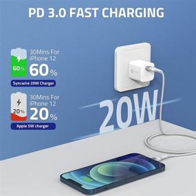 img 3 attached to ⚡️ Syncwire 20W USB C Fast Charger, Ultra Compact PD 3.0 Charger Block USB C Wall Charger Type-C Power Delivery USB-C Power Adapter Compatible for iPhone 13/13 Pro/13 mini/13 Pro Max/12/12 Pro/12 Pro Max