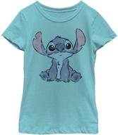 👕 disney lilo &amp; stitch simply stitch girl's solid crew t-shirt logo