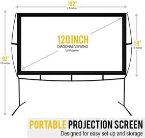 img 3 attached to KHOMO GEAR Fast Assembly Jumbo 120 Inch Projector Screen - No Tools Needed, Outdoor and Indoor Movie Theater Screen with Stand Legs, GER-1162