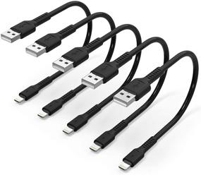 img 4 attached to 🔌 Краткий кабель зарядки для iPhone длиной 6 дюймов, 0,5 фута, 5 шт в упаковке USB to Lightning: быстрая зарядка для iPhone 12, 11 Pro Max, Xs, 8, 7, 6, 5 Plus и iPad Air/Mini.