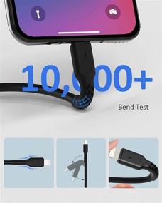 img 1 attached to 🔌 6-inch iPhone Charge Cable Short, 0.5ft 5Pack USB to Lightning Cord: Fast Charging for iPhone 12, 11 Pro Max, Xs, 8, 7, 6, 5 Plus & iPad Air/Mini