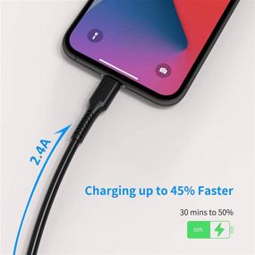 img 2 attached to 🔌 6-inch iPhone Charge Cable Short, 0.5ft 5Pack USB to Lightning Cord: Fast Charging for iPhone 12, 11 Pro Max, Xs, 8, 7, 6, 5 Plus & iPad Air/Mini