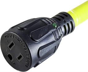 img 2 attached to 🔌 Marvine Shore Power Dogbone Adapter (1.5ft) - Twist Lock NEMA 30 Amp L5-30P Male to 15 Amp 5-15R Female - Heavy Duty 10/3 STW Pigtail w/ LED Power Indicator: Enhance Your Power Connection!
