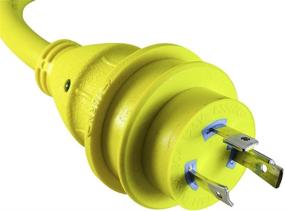 img 3 attached to 🔌 Marvine Shore Power Dogbone Adapter (1.5ft) - Twist Lock NEMA 30 Amp L5-30P Male to 15 Amp 5-15R Female - Heavy Duty 10/3 STW Pigtail w/ LED Power Indicator: Enhance Your Power Connection!