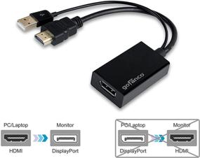 img 3 attached to 🔌 gofanco 4K HDMI Male to DisplayPort Female Converter Adapter with USB Power for HDMI Source to DisplayPort Monitor (Unidirectional), Compliant with VESA Dual-Mode DisplayPort 1.2, HDMI 1.4
