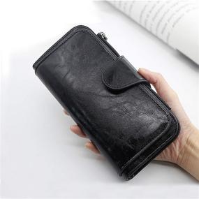 img 3 attached to RFID Leather Clutch Phone Wallet for Women – Stylish Bifold Ladies Wallet with Credit Card, Coin Holder, and RFID Protection