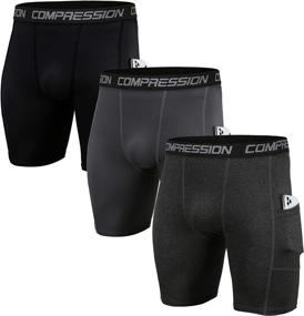 img 4 attached to 🩲 Holure Men's 3-Pack Performance Compression Shorts for Optimum Fitness Benefits