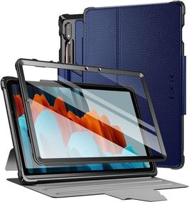 img 4 attached to Poetic Explorer Navy Blue Tablet Case for Samsung Galaxy Tab S7, 11 inch - Triple Layers Tough Protection, Built-in Screen Protector, S Pen Holder, 360 Degree Stand