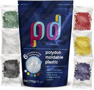 polydoh moldable plastic + coloring granules 6oz - melts in hot water - durable hand moldable plastic for diy, crafts, cosplay, repairs, prototyping - polymorph, plastimake logo