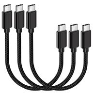 3-pack 8 inch usb c to usb c fast charging cable - 60w, sumpk usb 2.0 type c charger cord compatible with samsung galaxy s21/s21+/s20+ ultra note 20, pixel 4/3 xl, macbook air, ipad pro logo