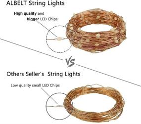 img 2 attached to 🌟 Albelt Extra-Long 2-Pack 72FT 200 LED Solar String Lights, Super Bright Waterproof Solar Christmas Lights Outdoor, 8 Modes Solar Fairy Lights for Garden Patio, Christmas Tree (Warm White)