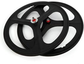 img 3 attached to 🚴 TBVECHI Single Speed Fixie Bicycle Wheel Set - 700c Front & Rear, 3-Spoke Design