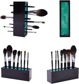 img 1 attached to Blue-Black Silicone Makeup Brushes Holder Organizer - Practical Vanity Air Drying Rack Display Storage for Brushes, Eyeliners, and More - Cosmetic Tools Container by Jamend Clxp