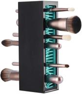 blue-black silicone makeup brushes holder organizer - practical vanity air drying rack display storage for brushes, eyeliners, and more - cosmetic tools container by jamend clxp logo