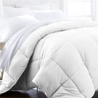 🛏️ beckham king/california king size comforter - 1600 series down alternative luxury bedding &amp; duvet insert - crisp white logo
