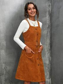 img 1 attached to 👗 Milumia Corduroy Sleeveless Pinafore Overall Women's Clothing for Fashionable Jumpsuits, Rompers & Overalls