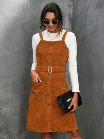 img 2 attached to 👗 Milumia Corduroy Sleeveless Pinafore Overall Women's Clothing for Fashionable Jumpsuits, Rompers & Overalls