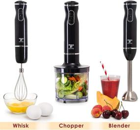 img 3 attached to 🔪 M﻿oss And Stone Hand Blender Electric - With Egg Whisk & Chopper, Powerful 300-Watt Stick Blender, Hand Mixer Set Stainless Steel Shaft & Blades, Handheld Blender With Ergonomic Handle (Black)